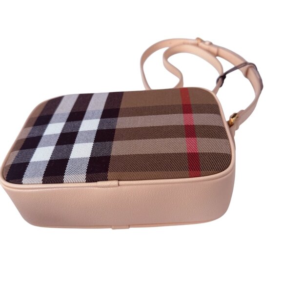 Burberry Small Camera Bag, Pale Cameo, House check leather and fabric, 80850771 - Picture 9 of 16